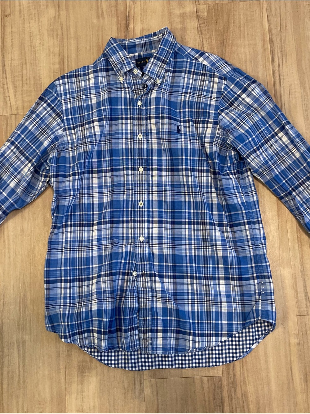 Polo by Ralph Lauren Blue & White Plaid Button-Down Shirt
